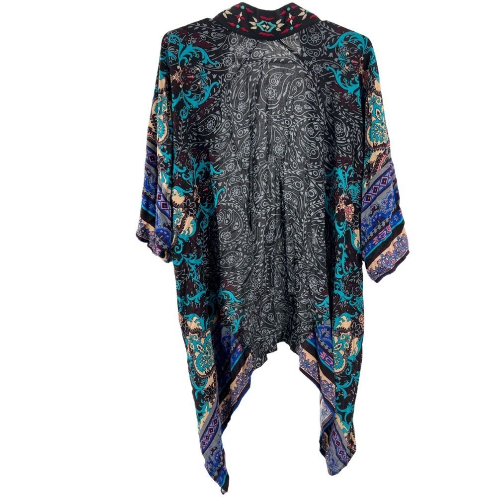 Flying Tomato embroidered open front cardigan duster M/L rayon lightweight - Picture 2 of 7